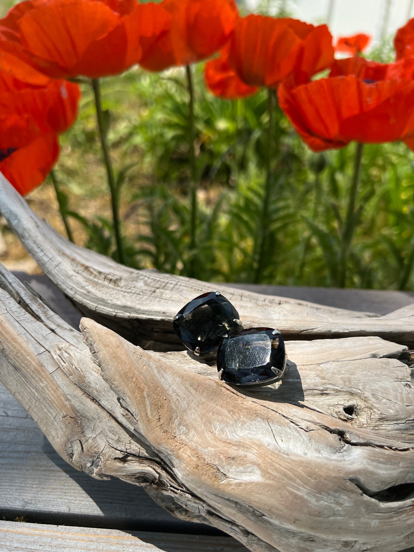 Vintage Cushion Cut Clip Earrings