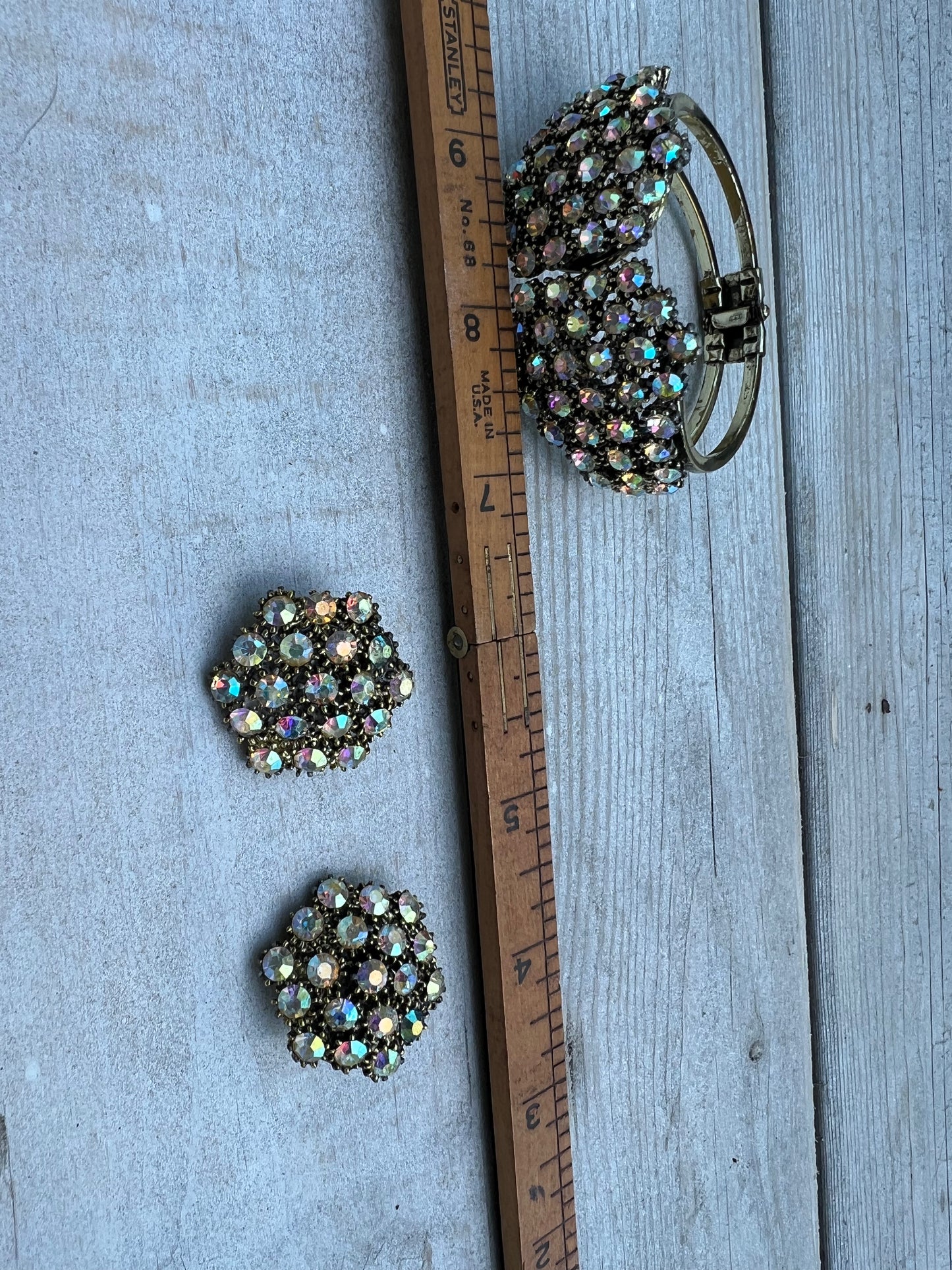 Vintage Clamper Bracelet + Earrings