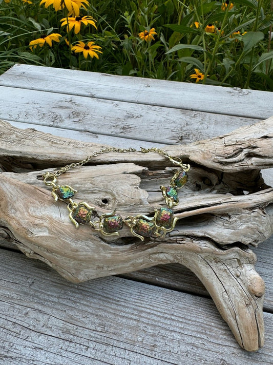 Iridescent Vintage Choker Thermoset Necklace - Dirty30 Vintage