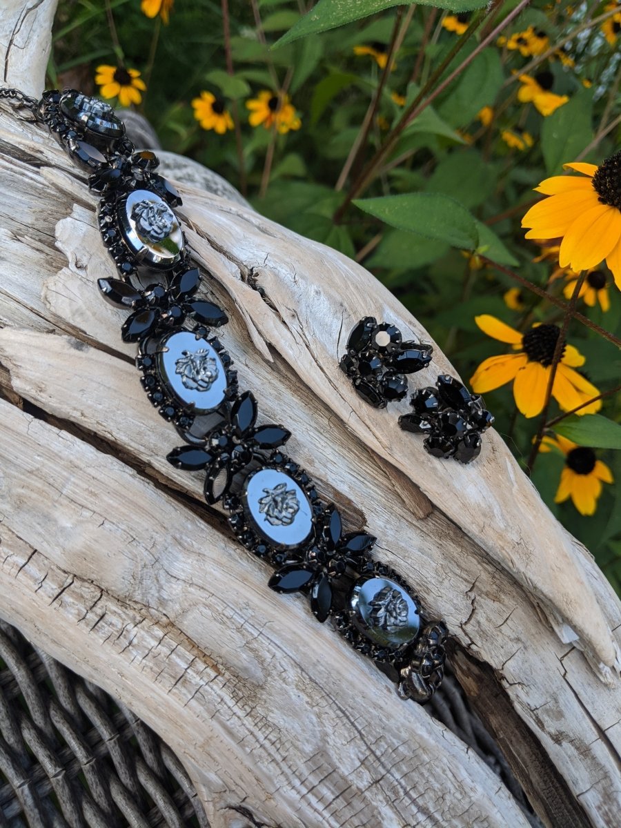 Juliana Hematite Bracelet and Earring Set - Dirty30 Vintage