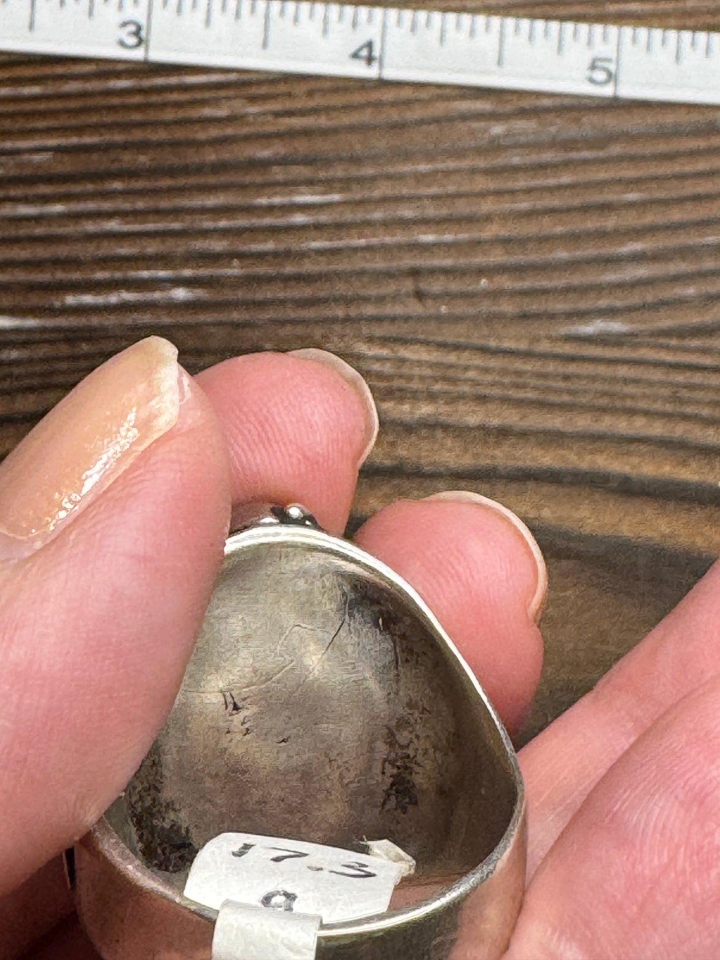 intage Native American Turquoise Coral Sterling Silver Ring Size