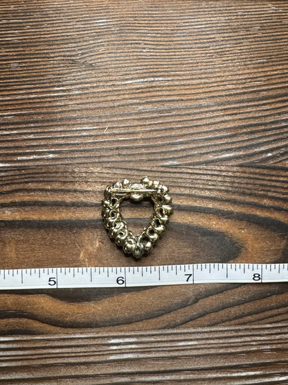 Vintage Pearl Aurora Borealis Rhinestone Wreath Brooch Pin Circle