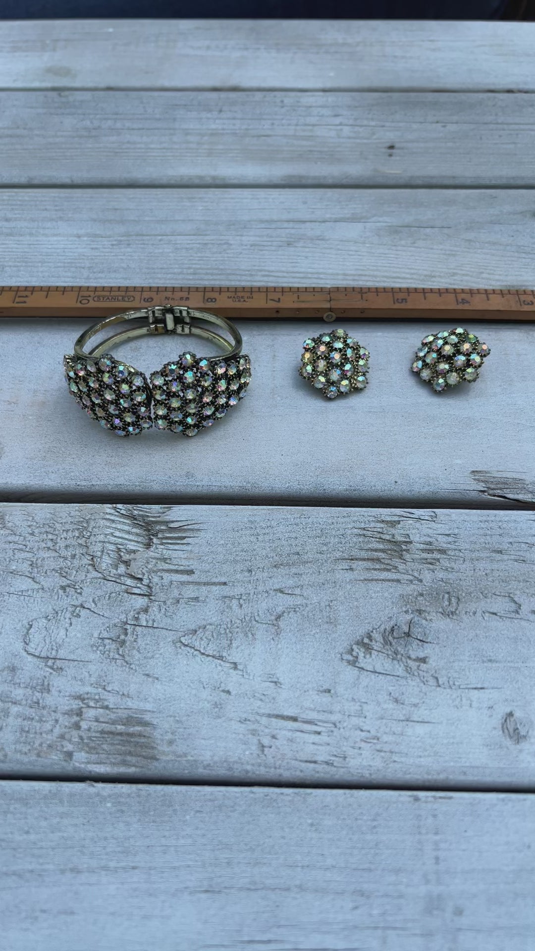 Vintage Clamper Bracelet + Earrings