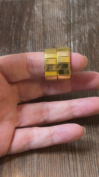 Vintage Gold-Tone Hinged Hoop Earrings