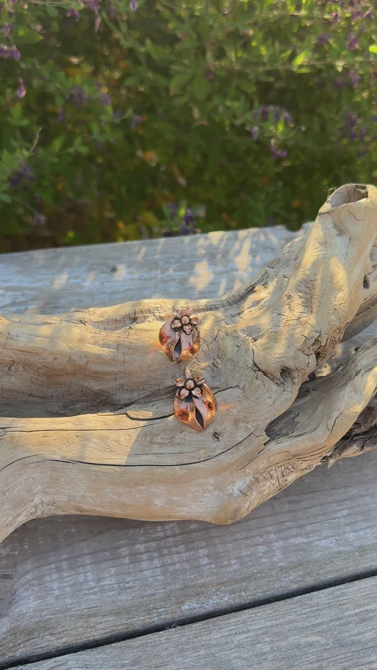 Vintage Renoir Copper Clip Earrings | 1950s Modernist  | Mid-Century Copper Jewelry