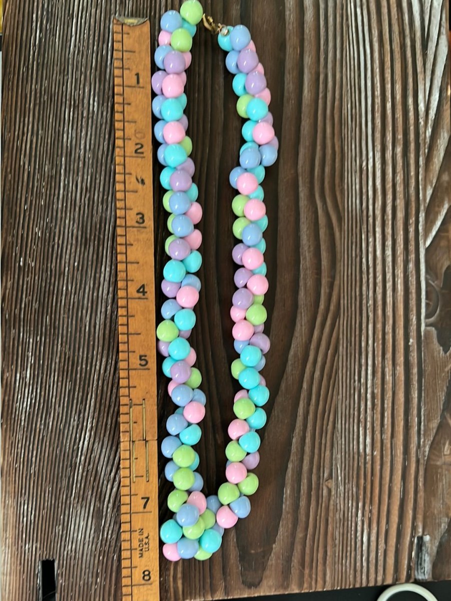 Twisted Pastel Beaded Necklace + Earring Set - Dirty30 Vintage