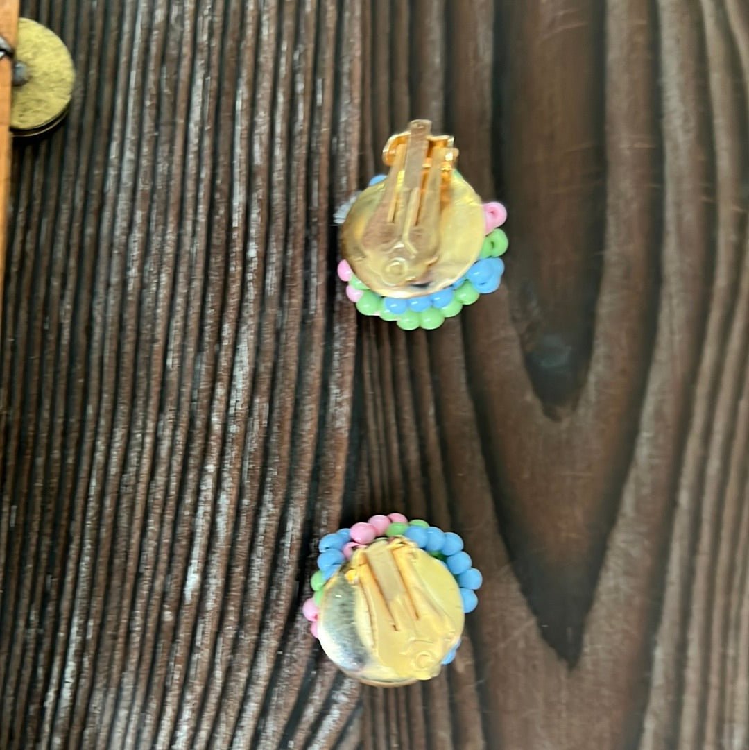 Twisted Pastel Beaded Necklace + Earring Set - Dirty30 Vintage