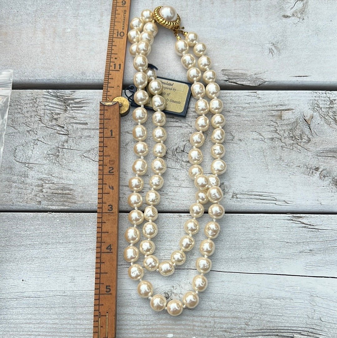 Vintage Carolee Double Strand Faux Pearl - Dirty30 Vintage
