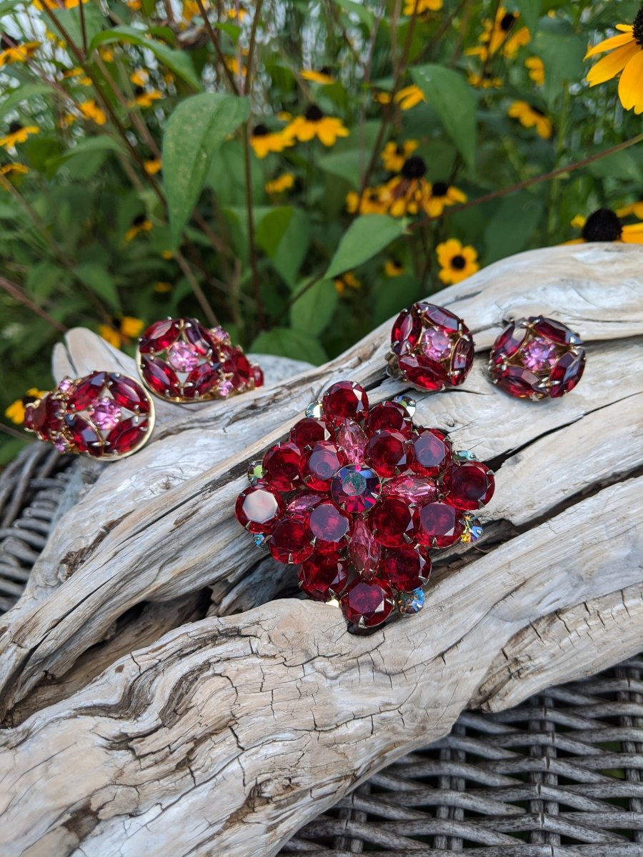 Vintage Red Rhinestone Trio - Dirty30 Vintage
