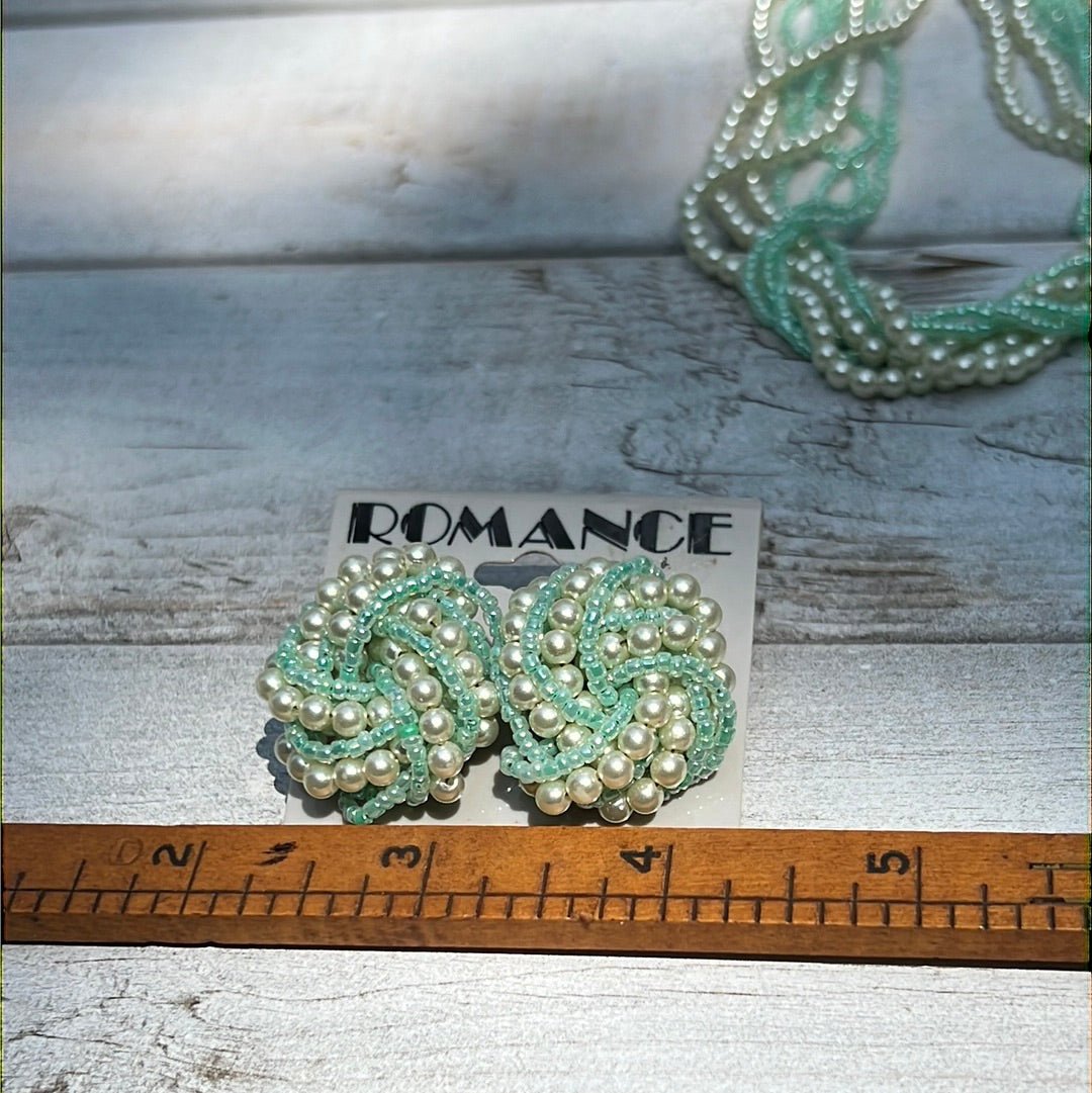 Vintage Twisted Mint Beaded Set - Dirty30 Vintage
