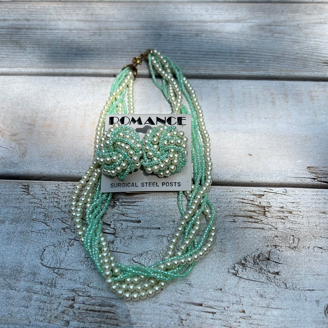 Vintage Twisted Mint Beaded Set - Dirty30 Vintage