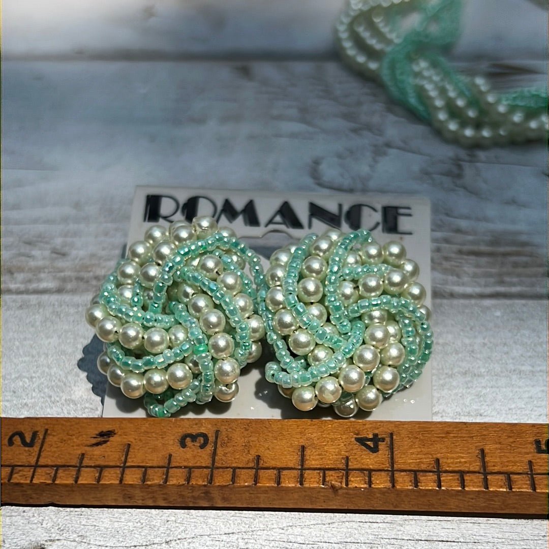 Vintage Twisted Mint Beaded Set - Dirty30 Vintage