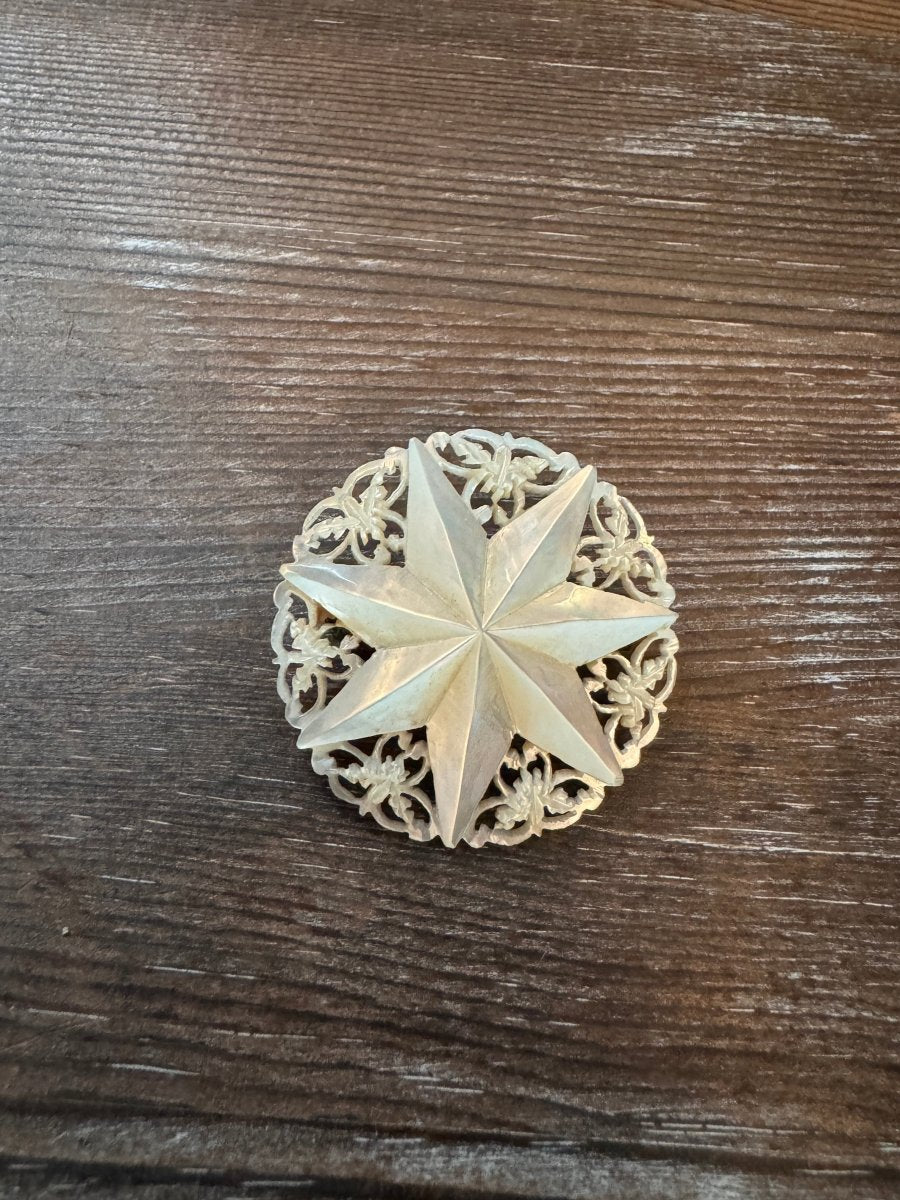 Vintage Victorian Era 7 Point Star Brooch - Dirty30 Vintage
