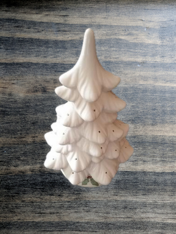 Vintage Ceramic 9" Christmas Tree White - No base