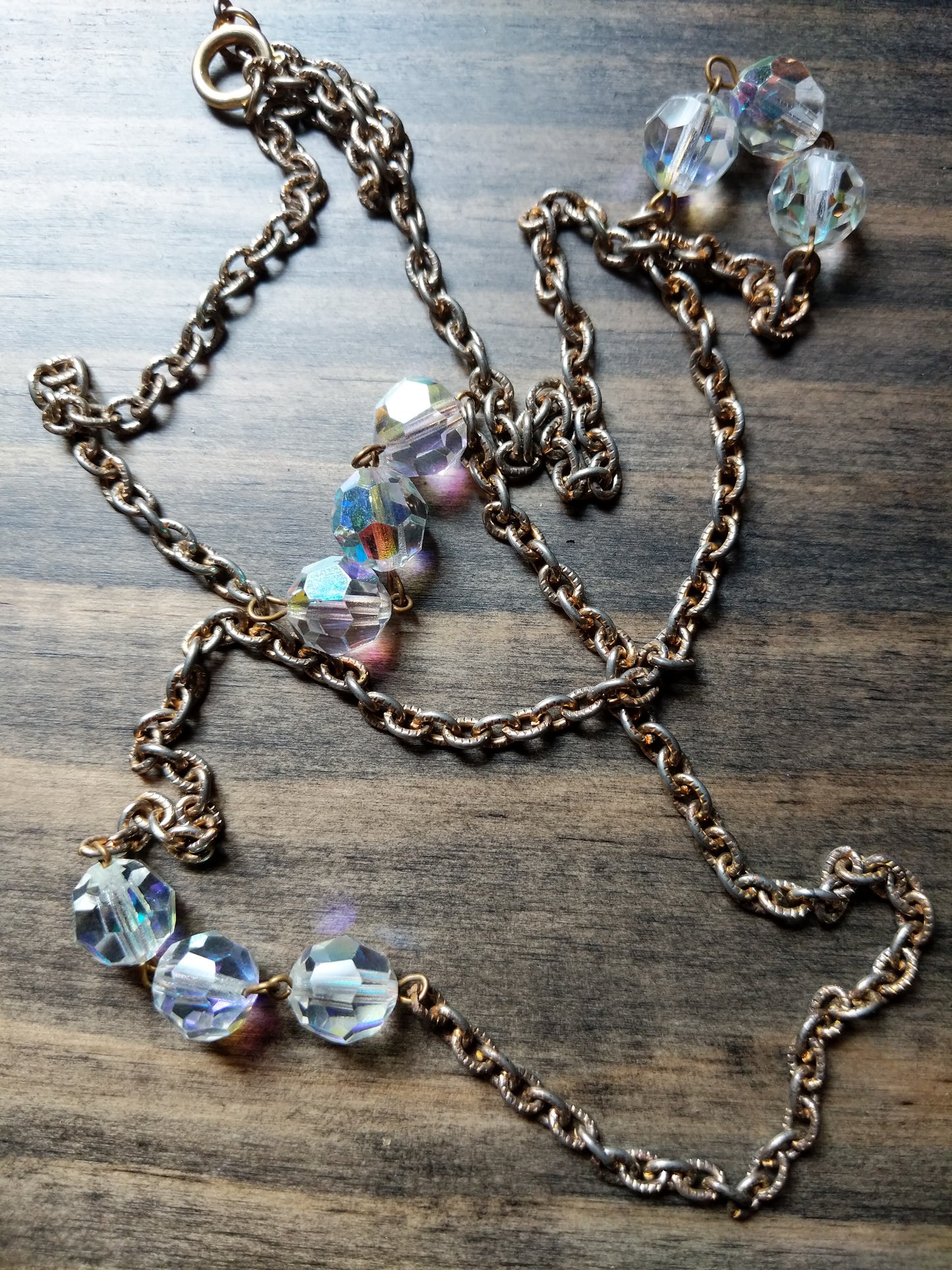 Vintage Necklace Aura Borealis Beads