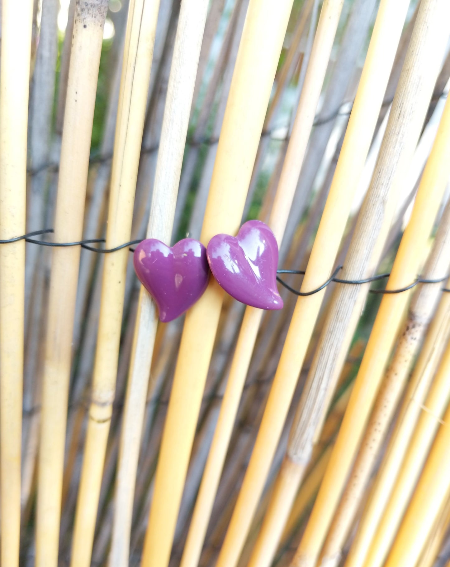 Purple 80's Sweet Heart Earrings