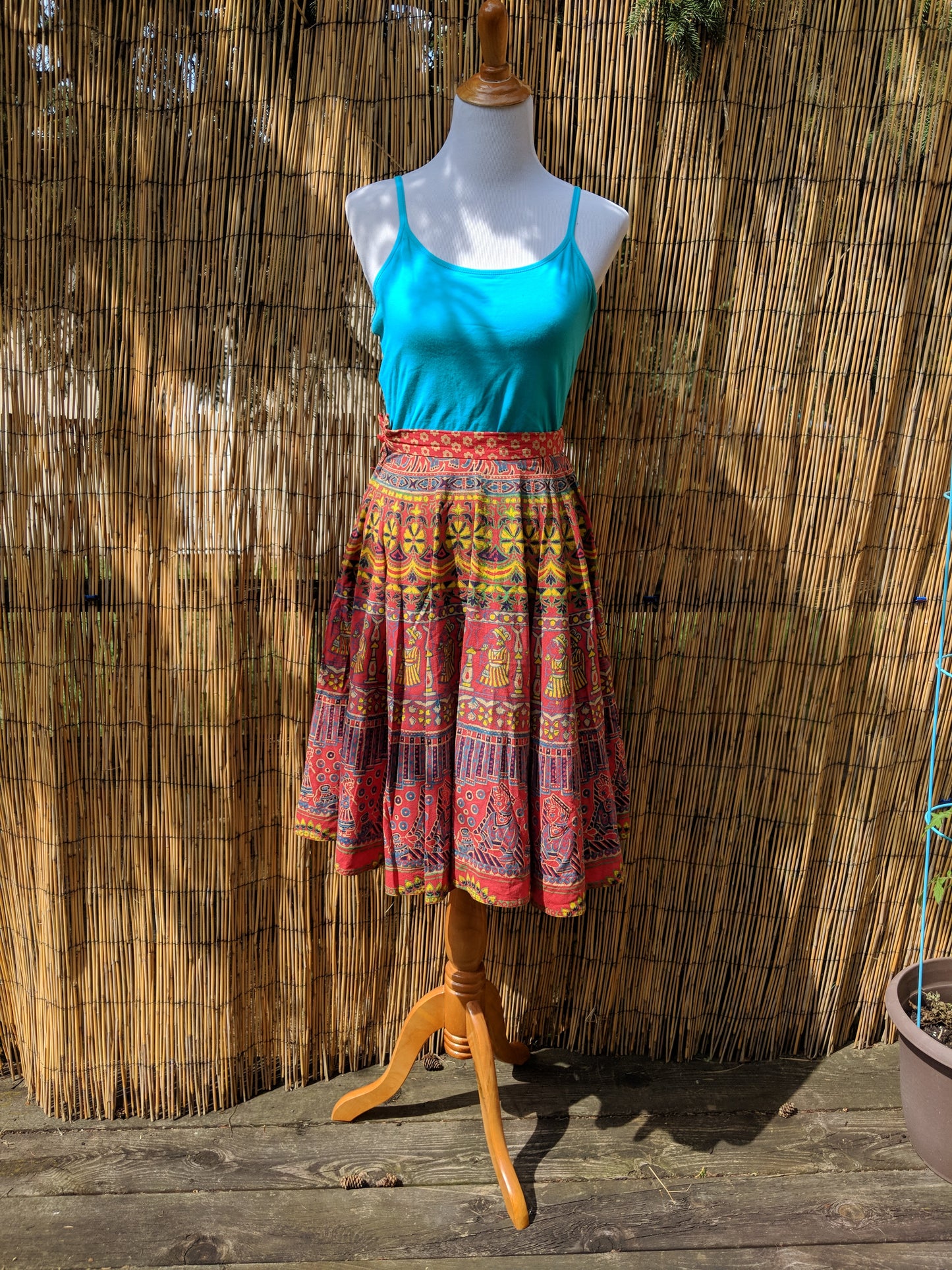 Vintage 1970s Indian Circle Skirt Size 8