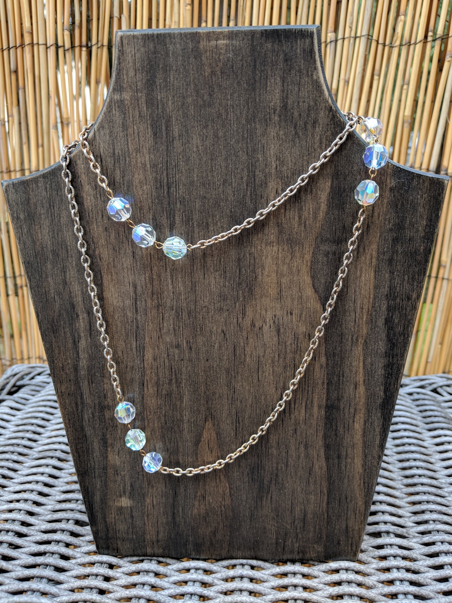 Vintage Necklace Aura Borealis Beads