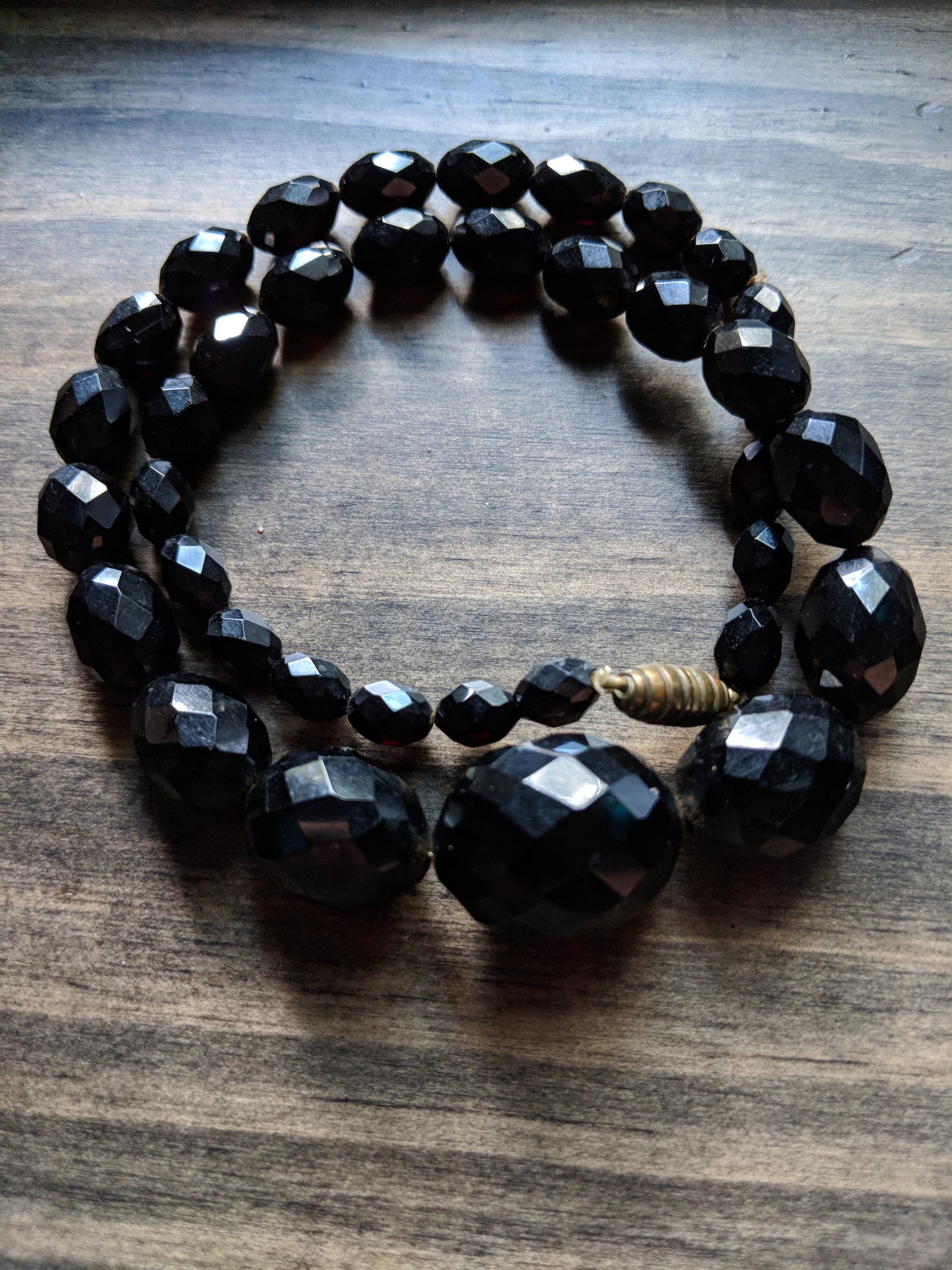Vintage Black Beaded 16" Necklace