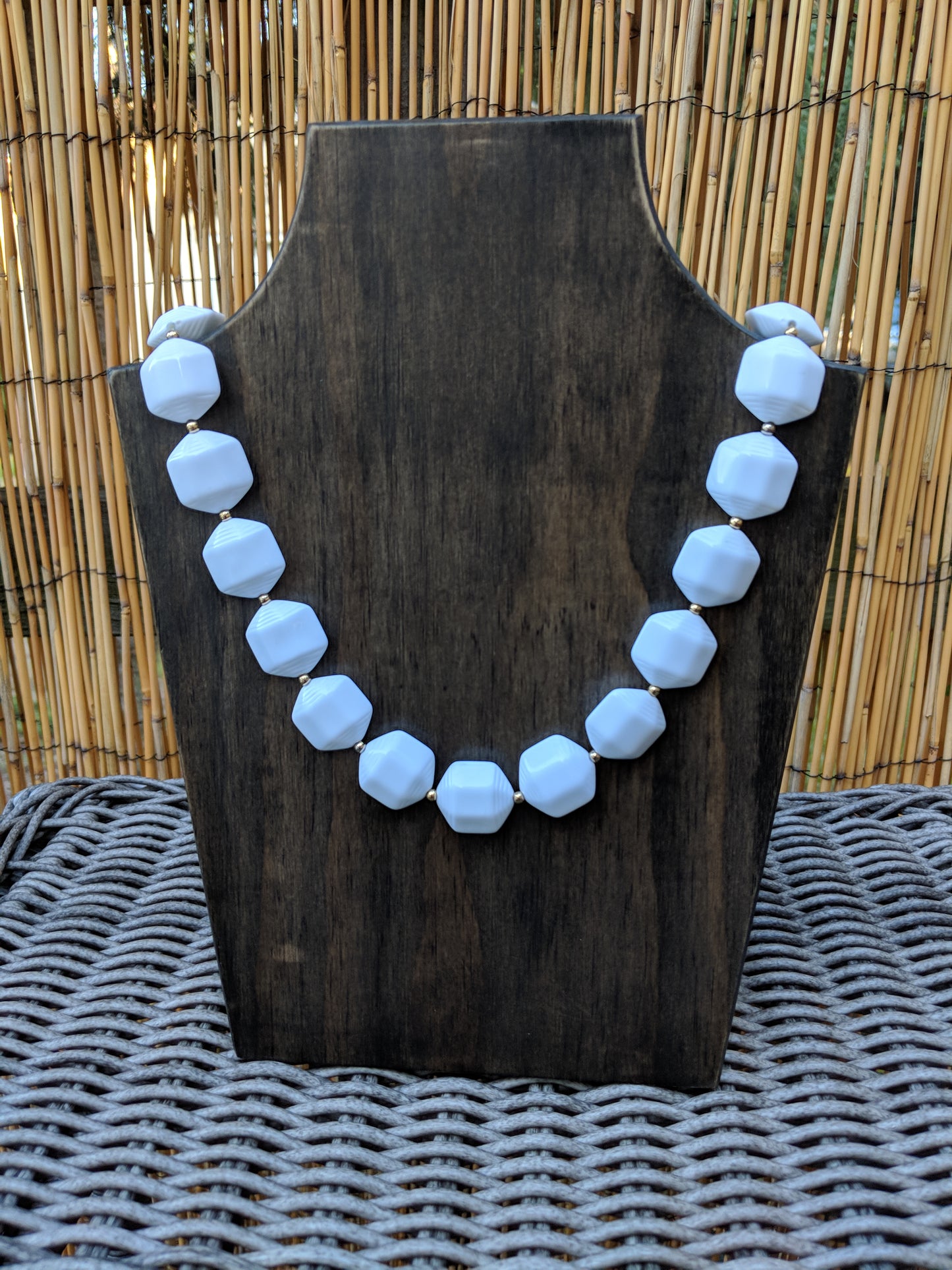 Vintage Beaded White Necklace
