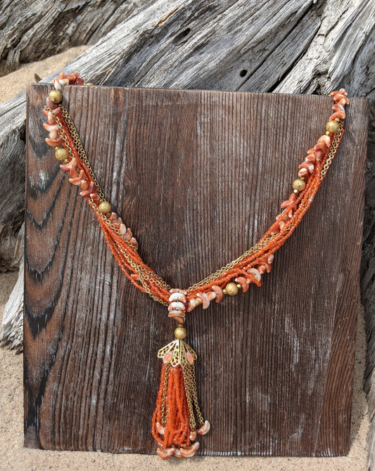 Orange Glass Necklace