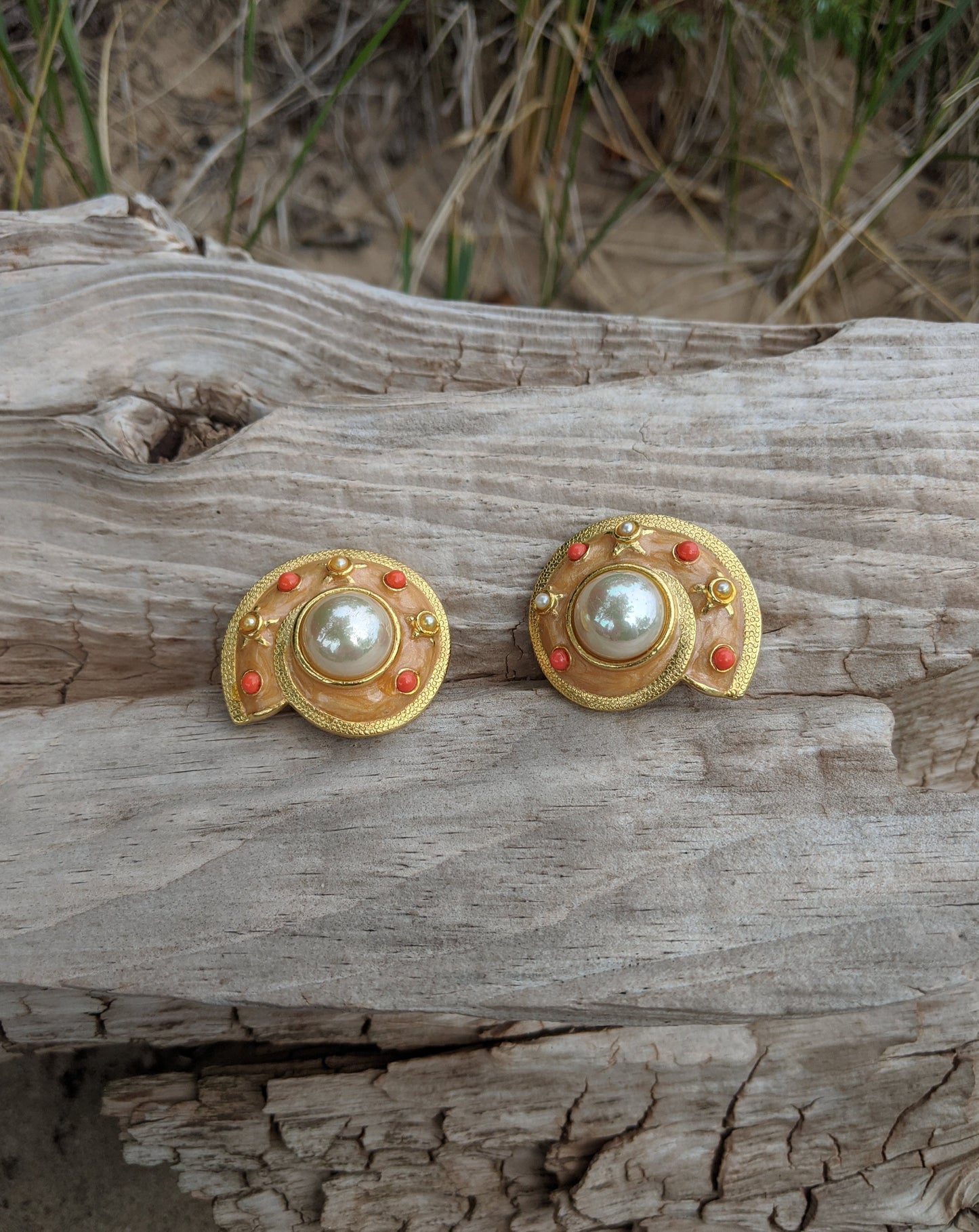 Craft Signed Clip Earrings