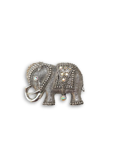 Aura Borealis Accented Elephant Brooch - Dirty30 Vintage