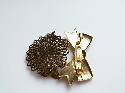 Bow and Butterfly Dangle Brooch - Dirty30 Vintage