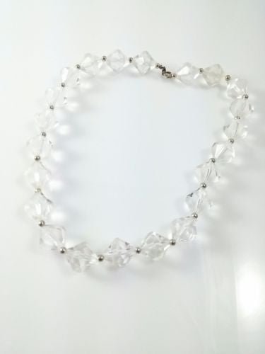 Clear Beaded Necklace - Dirty30 Vintage
