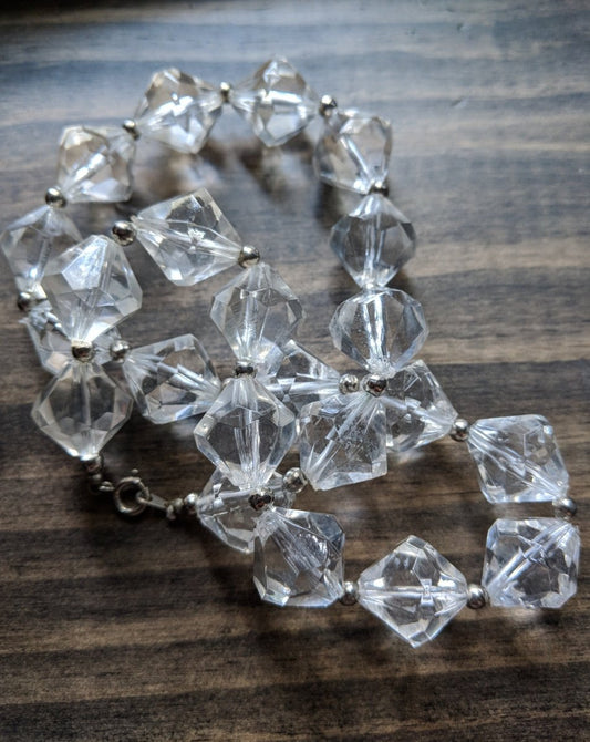 Clear Beaded Necklace - Dirty30 Vintage