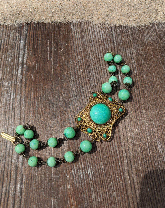 Czech Art Glass Bracelet - Dirty30 Vintage