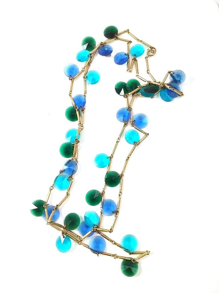 Disc Necklace Blue + Green - Dirty30 Vintage