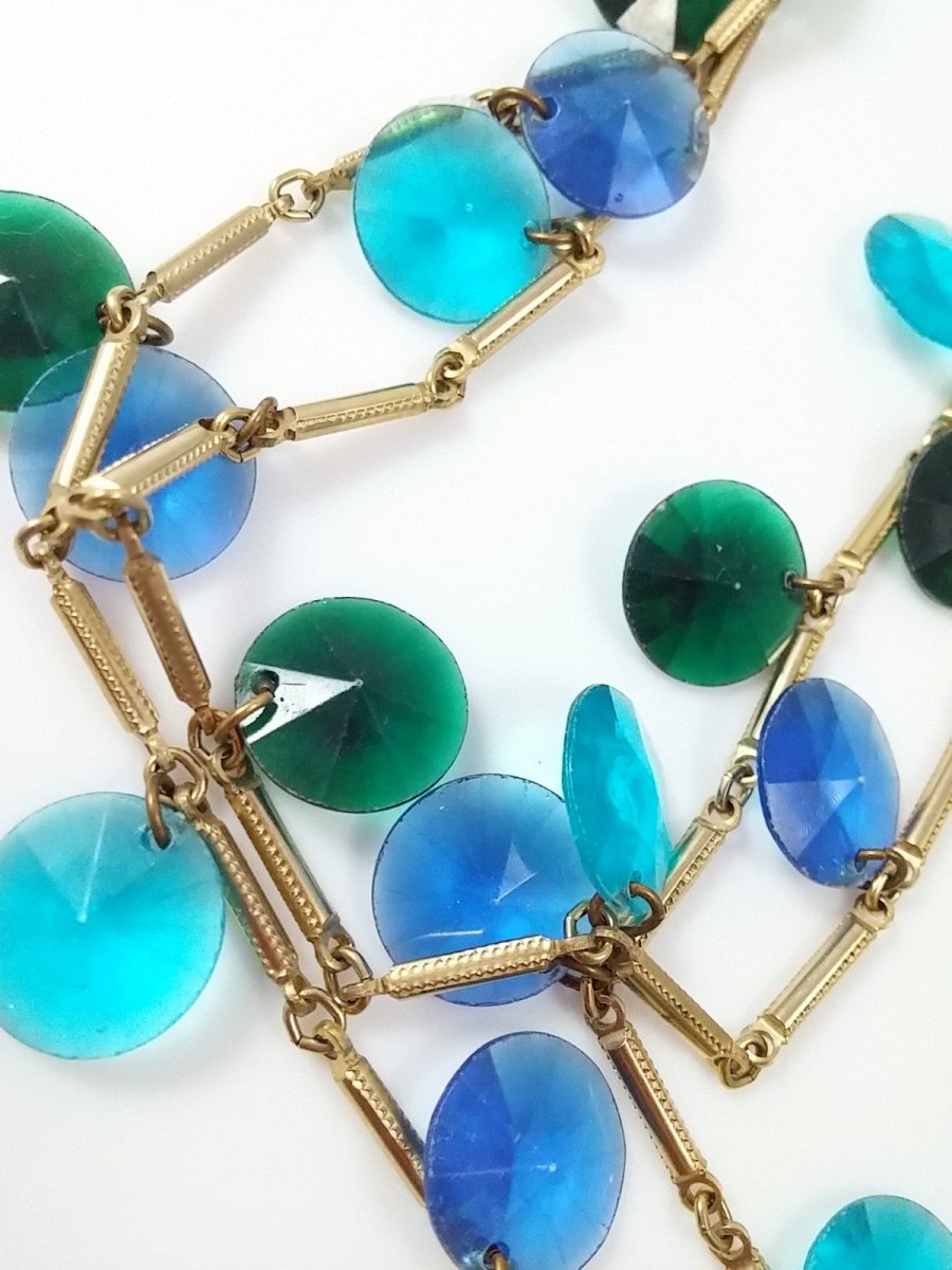 Disc Necklace Blue + Green - Dirty30 Vintage
