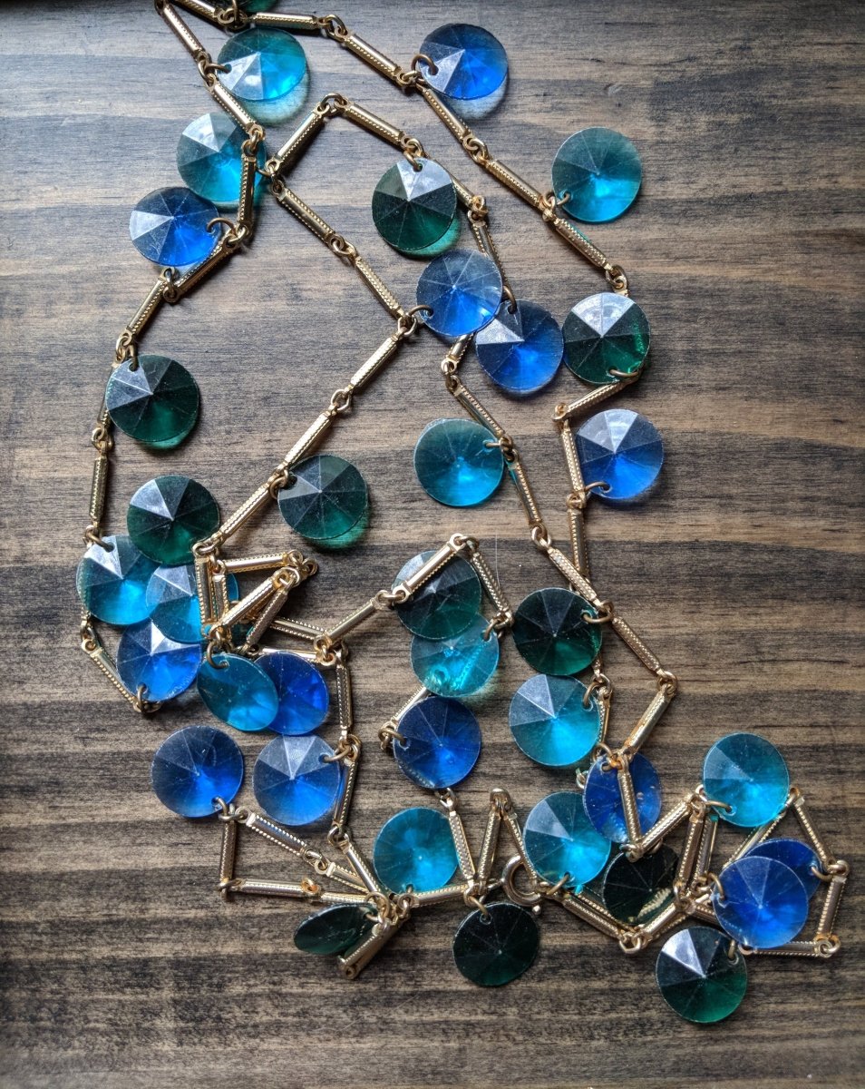 Disc Necklace Blue + Green - Dirty30 Vintage