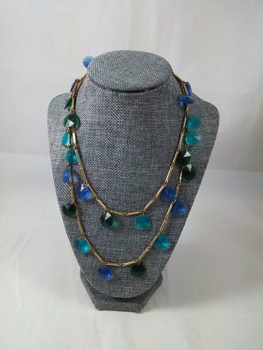 Disc Necklace Blue + Green - Dirty30 Vintage