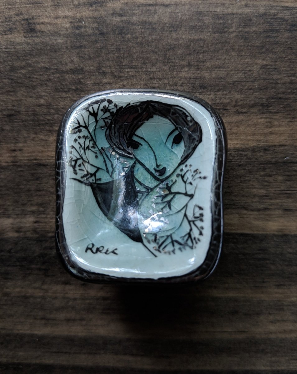 Enamel Hand Painted Brooch - Dirty30 Vintage