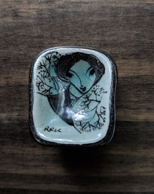 Enamel Hand Painted Brooch - Dirty30 Vintage