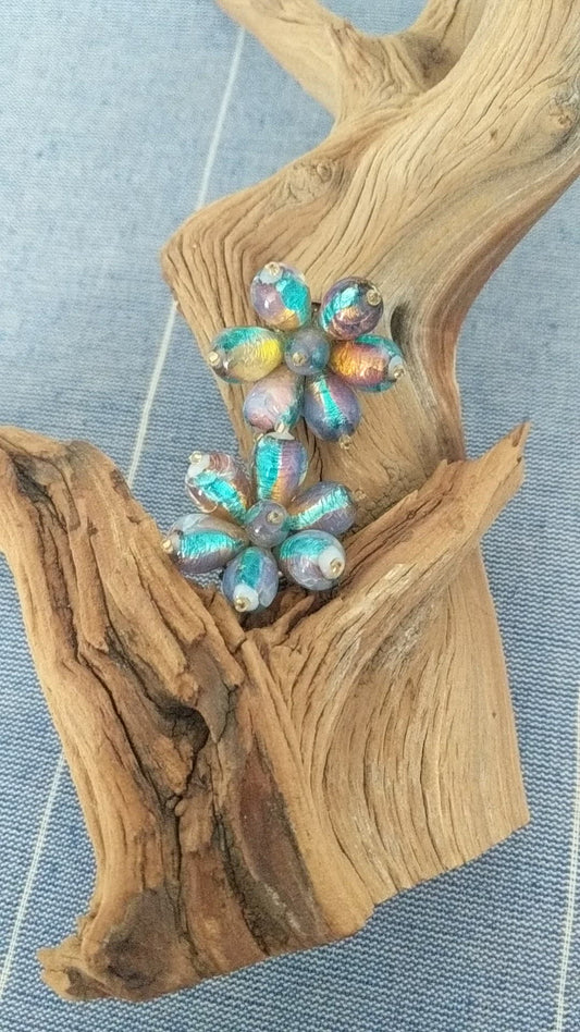 Venetian Foil Art Glass Earrings