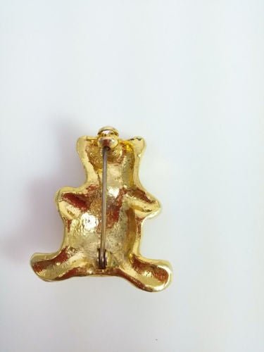 Holiday Brooch - Teddy Bear Christmas Tree Pin - Dirty30 Vintage