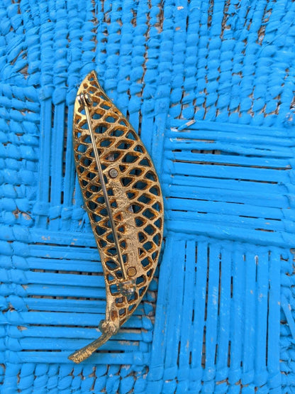 Jj Open Work Leaf Brooch - Dirty30 Vintage