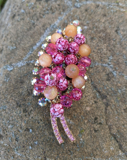 Juliana D+E Shades Of Pink Brooch - Dirty30 Vintage