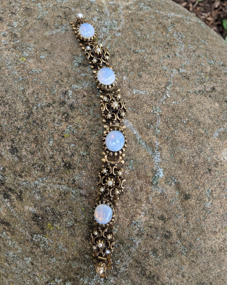 Moonstone Book Chain Bracelet - Dirty30 Vintage