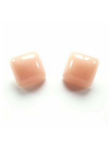 Vintage 80s Peach Earrings Bold Celluloid Post Back Square Statement Piece - Dirty 30 Vintage | Vintage Clothing, Vintage Jewelry, Vintage Accessories