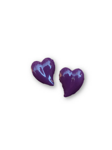 Purple 80's Sweet Heart Earrings