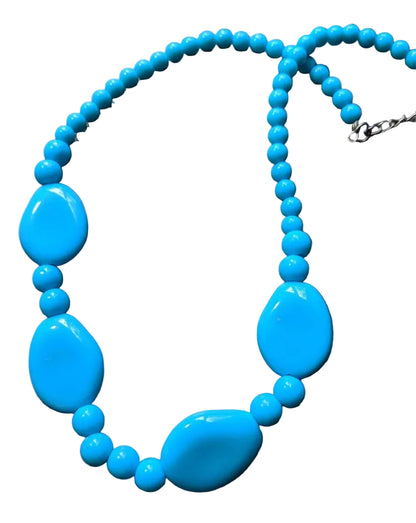 Plastic Turquoise Necklace - Dirty30 Vintage