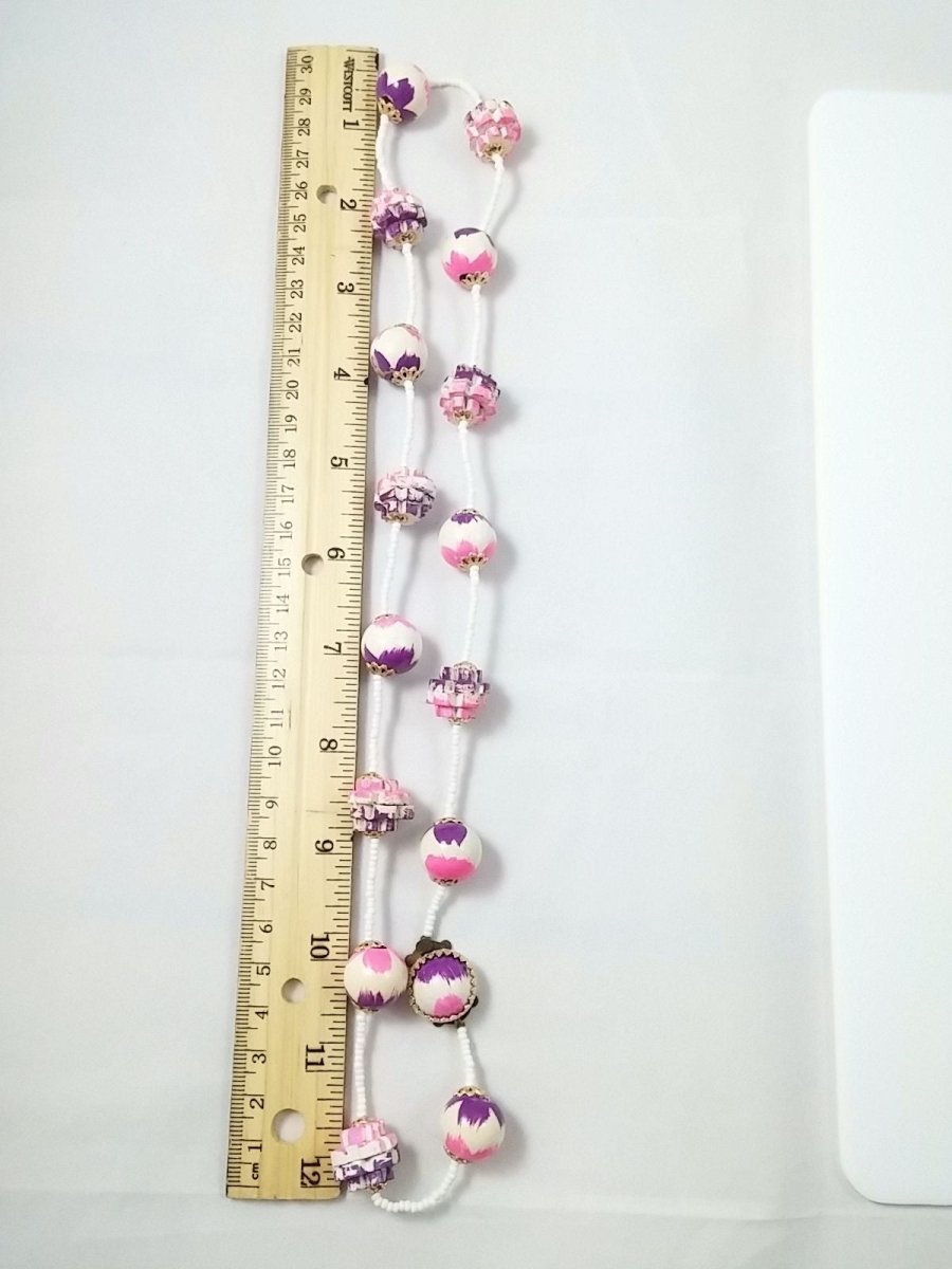 Purple + Pink Wood Jig Saw Puzzle Necklace - Dirty30 Vintage