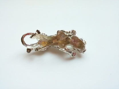 RAWR! Tiger/ Panther Silver Tone with Clear & Black Rhinestone - Dirty30 Vintage