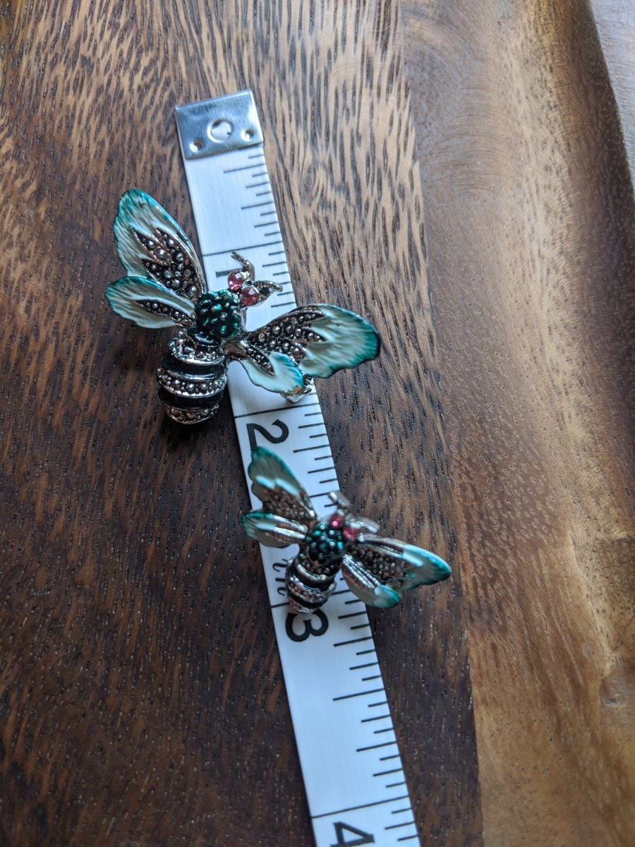 Rhinestone Bee Brooch Pair - Dirty30 Vintage