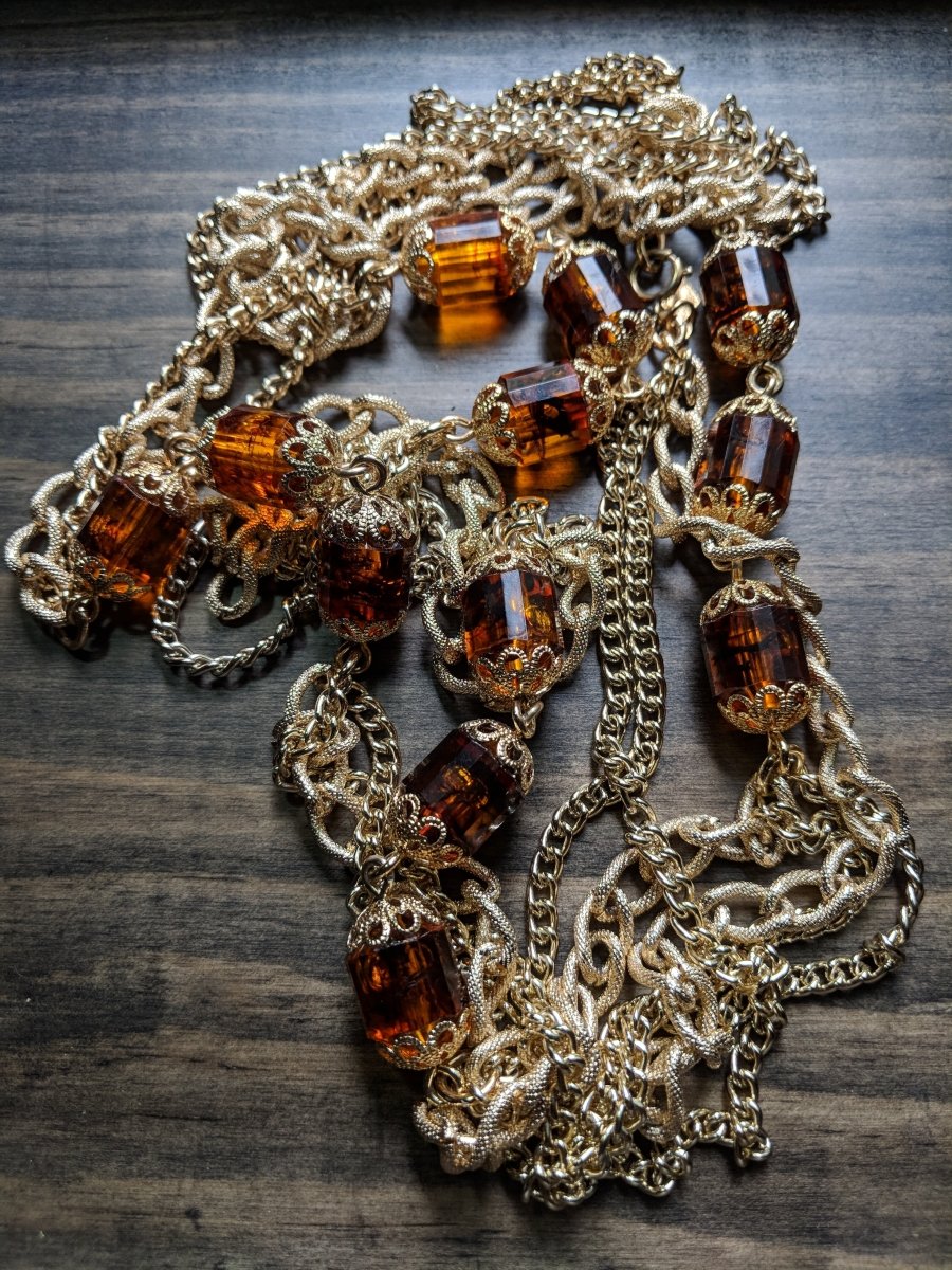Sarah Coventry Vintage "Golden Lanterns" Necklace - Dirty30 Vintage