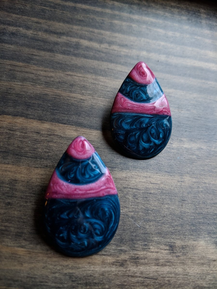 Teardrop Enamel Earrings - Dirty30 Vintage